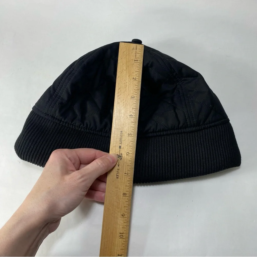 Paul Galvin Black Quilted Ribbed Cap One Size